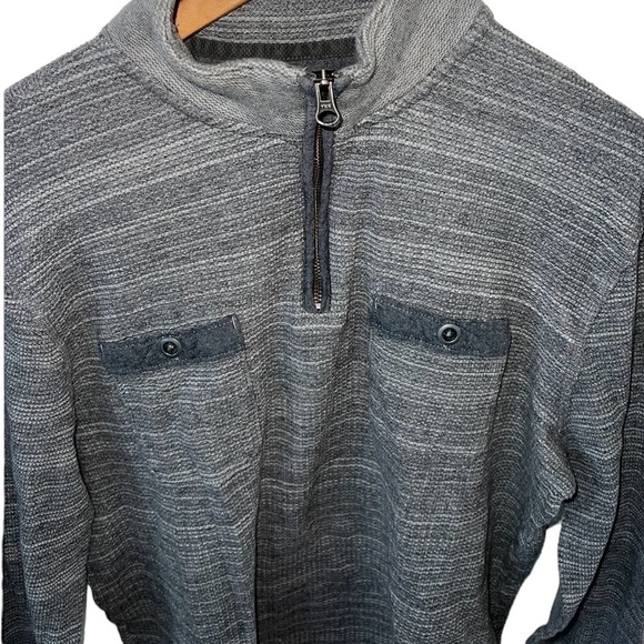 Lucky Brand Gray Quarter Zip Sweater Size Large - Picture 2 of 4